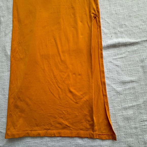 Apparis Sleeveless Tee Shirt Dress Slit Gold Yellow SZ XS - Picture 6 of 15